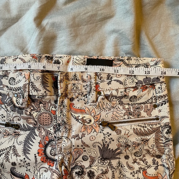 Club Monaco bohemian plaid print jeans 98% cotton  size  00 (XS) - Picture 7 of 8